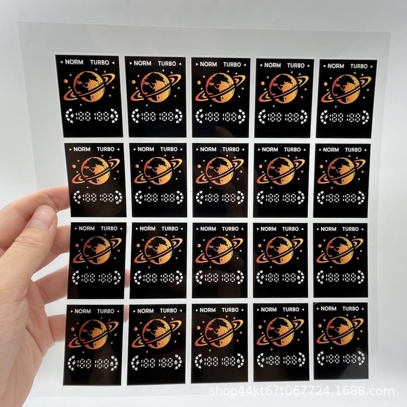 厂家源头加工彩色PET显示膜 电子雾化器数码屏图案显示膜来图可定