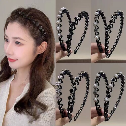 Hair Fragments Taming Device Face Mask for Women Winter New Accessory Pearl Hair Clip Anti-Slip Hair Press Hairstyle Accessory Wholesale