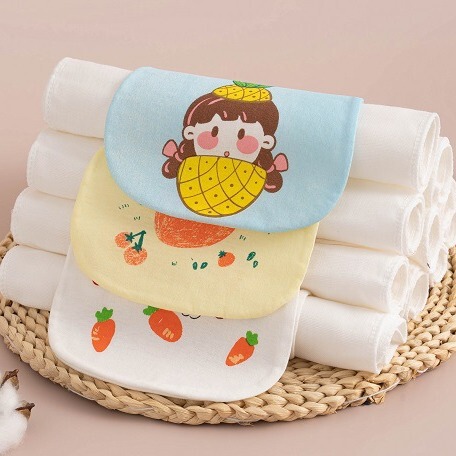 Baby gauze cotton sweat-absorbent towel kindergarten pad sling children's class A cartoon 4/6 layer sweat-proof towel factory wholesale