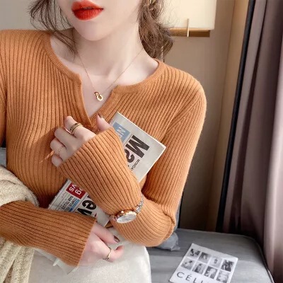 V-neck sweater for women 2022 early autumn new western style bottoming shirt inner sweater spring and autumn slim-fit long-sleeved top V-neck sweater for women 2022 early autumn new western style bottoming shirt inner sweater spring and autumn slim-fit long-sleeved top