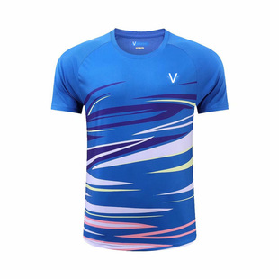 New badminton men's and women's short-sleeved series quick-drying badminton women's cool sports competition clothes 6222