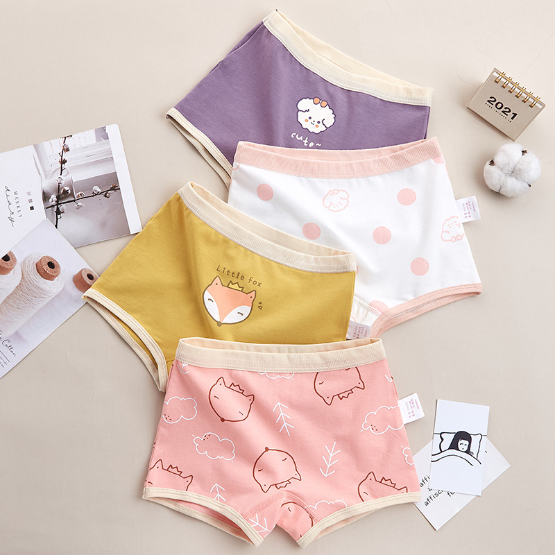 Children's Panties Female Class A Bacteriostatic Cotton Boxers Wholesale Girls' Panties Triangle Small Children's Medium and Large Children's Boxers