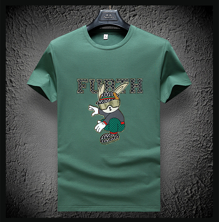 T-shirt à manches courtes haut de gamme en Lyocell Tencel pour hommes, marque de mode européenne, T-shirt à manches courtes ajusté et absorbant la transpiration pour l'été_voghion.com