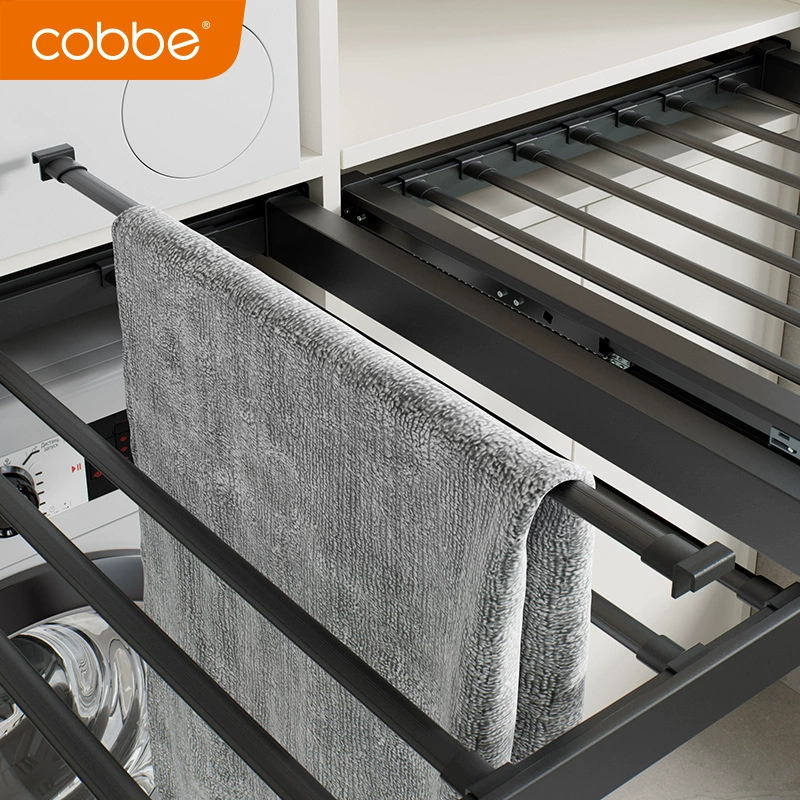 卡贝 Washing machine invisible drying rack balcony dryer hidden pull pants rack telescopic sliding rail