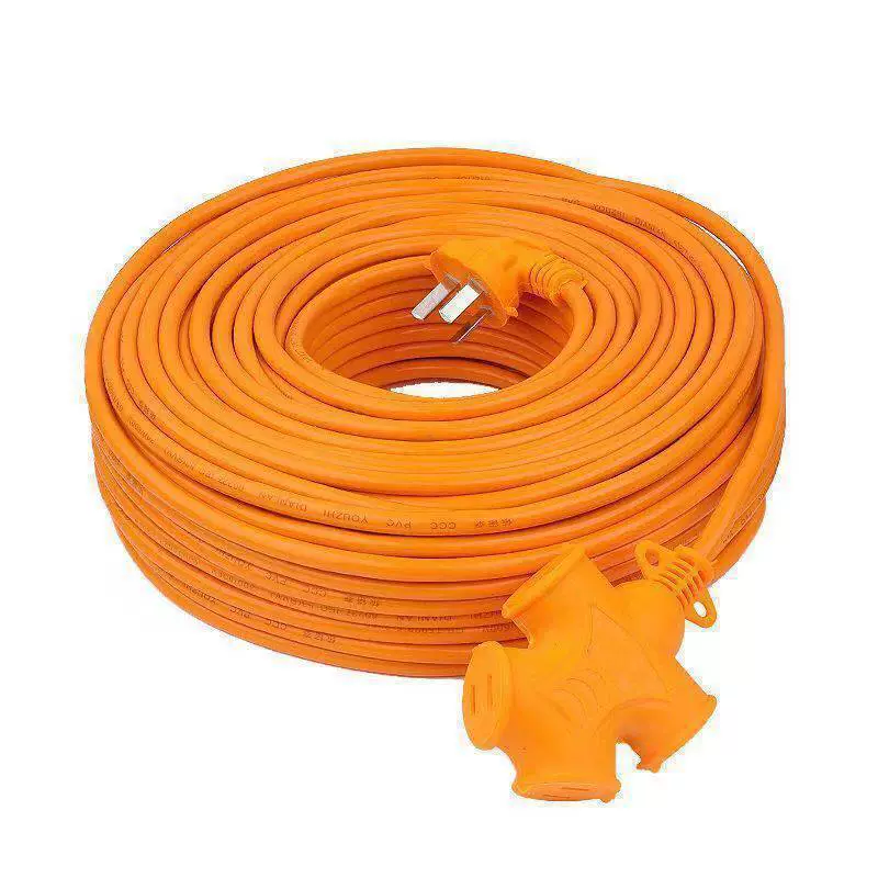 Rainproof plug‑in power extension cord, 2–40 m, integrated molding, switch and 14‑socket options