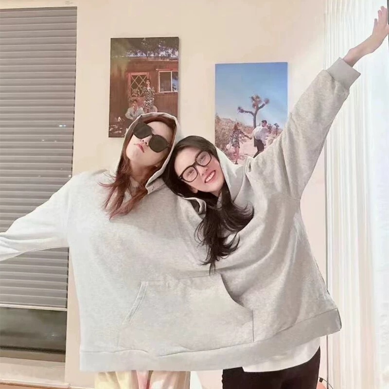 Couple intimate conjoined sweater cross-border for minority design sense funny trick double pot drama love sweater tide