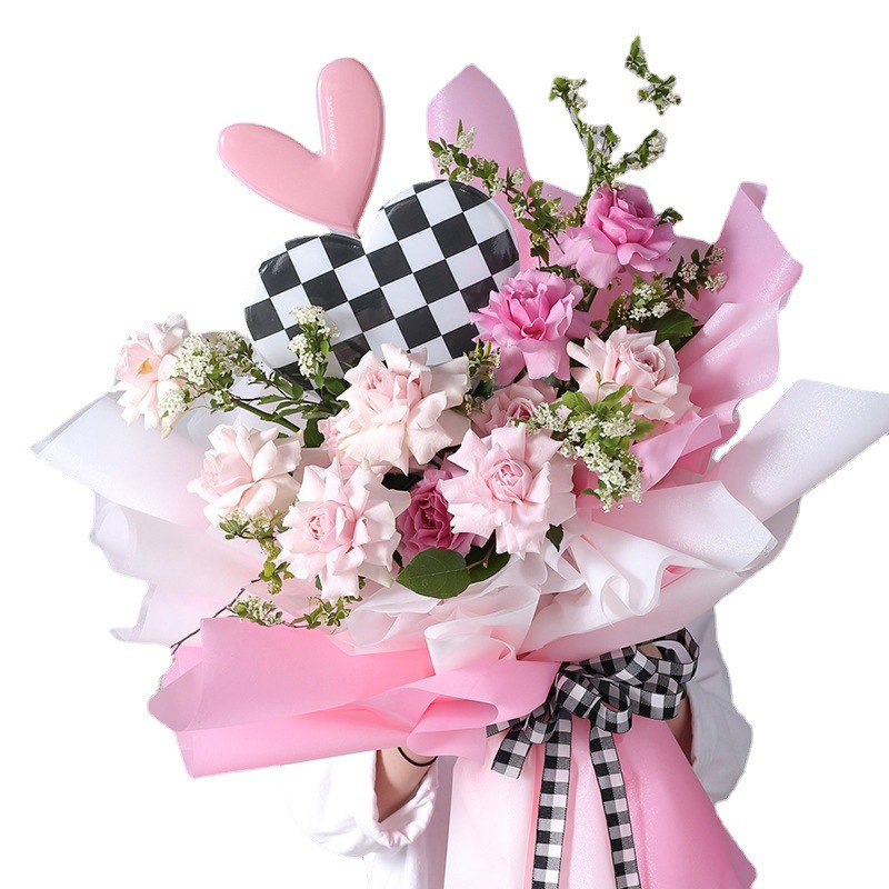 Nuevo colorido papel de embalaje de flores gradiente impermeable engrosado ramo de flores papel de embalaje de regalos