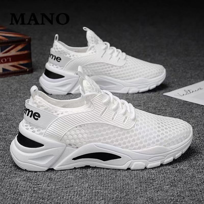 Men's Shoes Summer 2023 New Style Mesh Breathable Mesh Shoes Men's Fashionable All-match Men's Non-slip Casual Sports Running Shoes