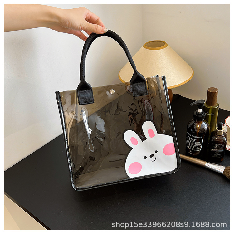 투명 화장품 가방 대용량 방수 보관 가방 여행 휴대용 귀여운 만화 세척 피트니스 수영 목욕 가방