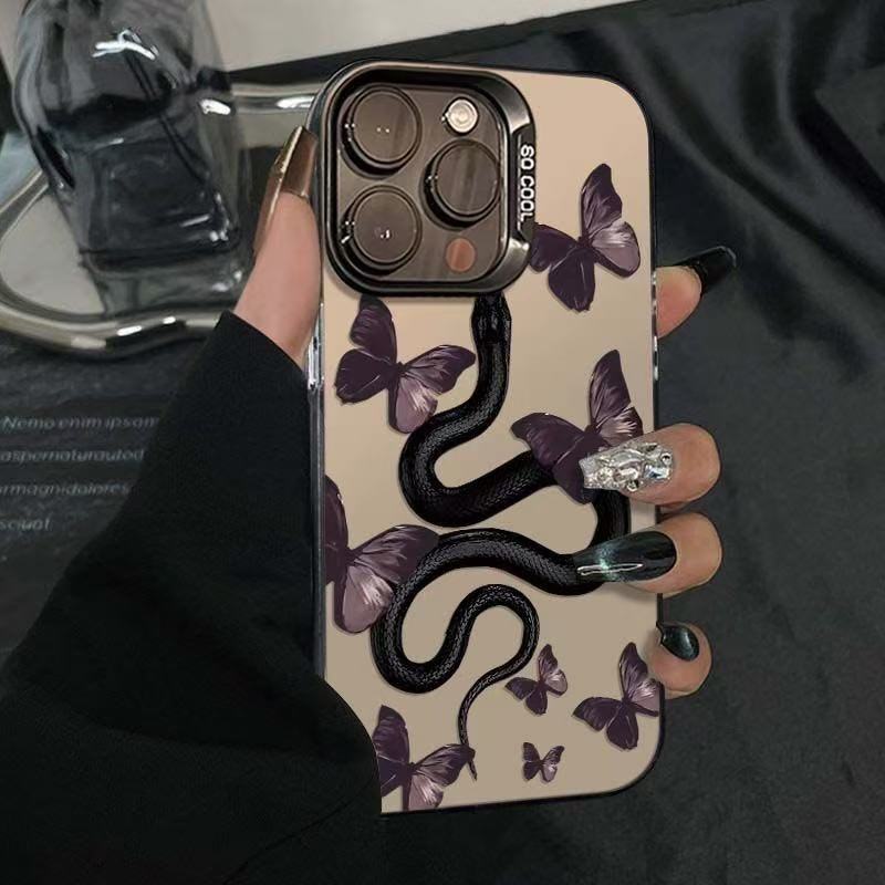 Serpiente mariposa para iPhone16Pro funda para teléfono móvil 15/14/13 láser 12 Apple 11XsMax/Plus nuevo