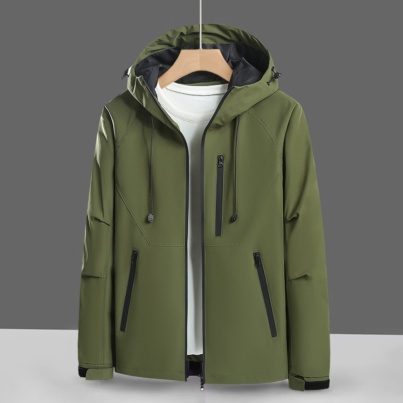 Montaña al aire libre a prueba de viento impermeable abrigo de vestir de asalto moda masculina primavera y otoño americano función de montaña chaqueta de trabajo