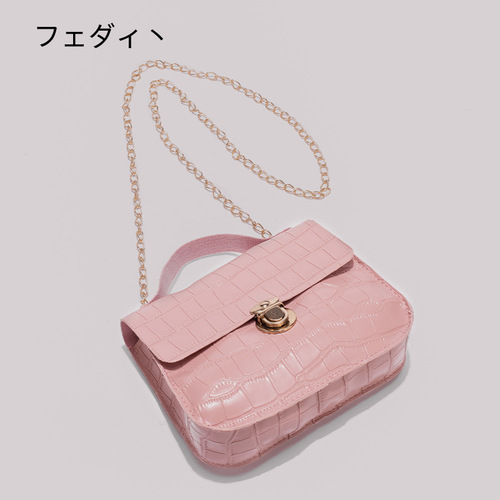 Women's bags  new style stone pattern lock buckle portable chain small square bag casual mobile phone bag small bag one piece wholesale