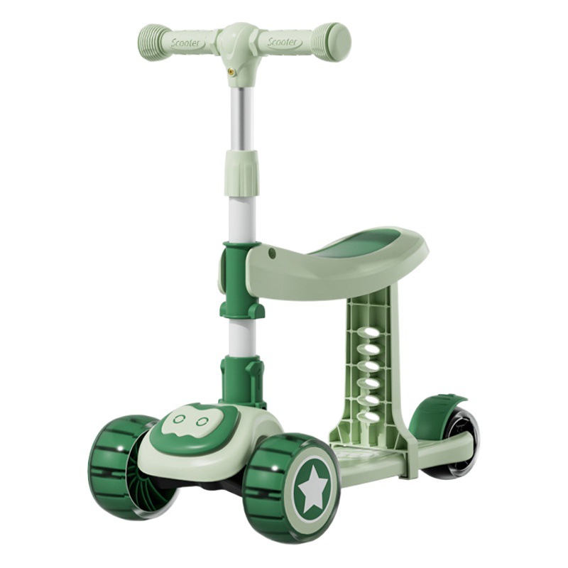 El nuevo Scooter para niños con asiento puede sentarse y deslizarse tres en uno niños y niñas de tres ruedas 1-2-3-5-6 AÑOS NIÑOS