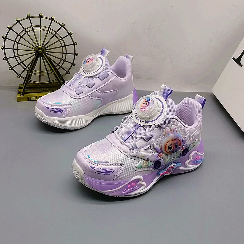 27-32 Tamaño de zapatos deportivos de piel de oso para niños zapatos de correr de primavera zapatos de botón de tela