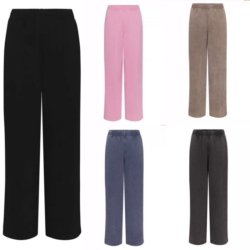 Skims Kardashian Boyfriend Fleece Pant Casual Pants Home Pants Solid Color Straight-Leg Sports Loose Fit