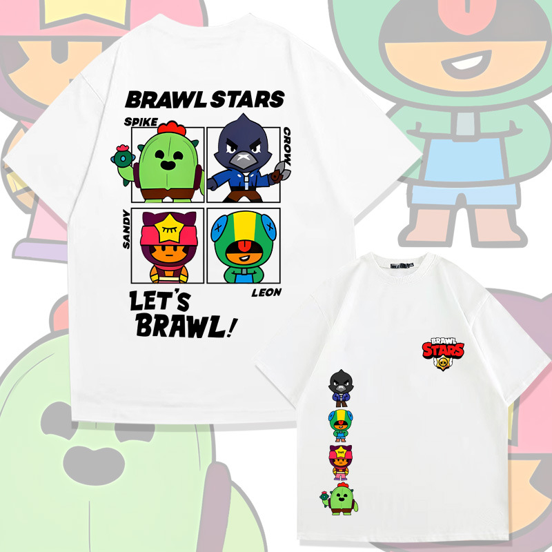 Brawl Stars Anime Çap Pambıq Qısaqol Futbolka