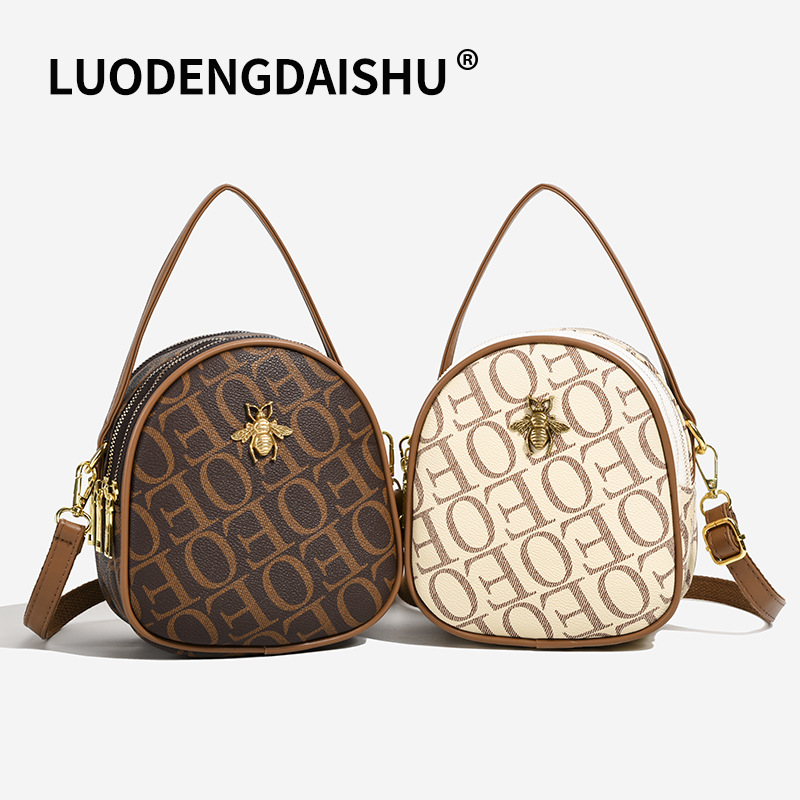 Borsa a tracolla per donna Borsa a tracolla stampata retrò di nuova moda per donna Borsa piccola quadrata Borsa a tracolla versatile per telefono_voghion.com