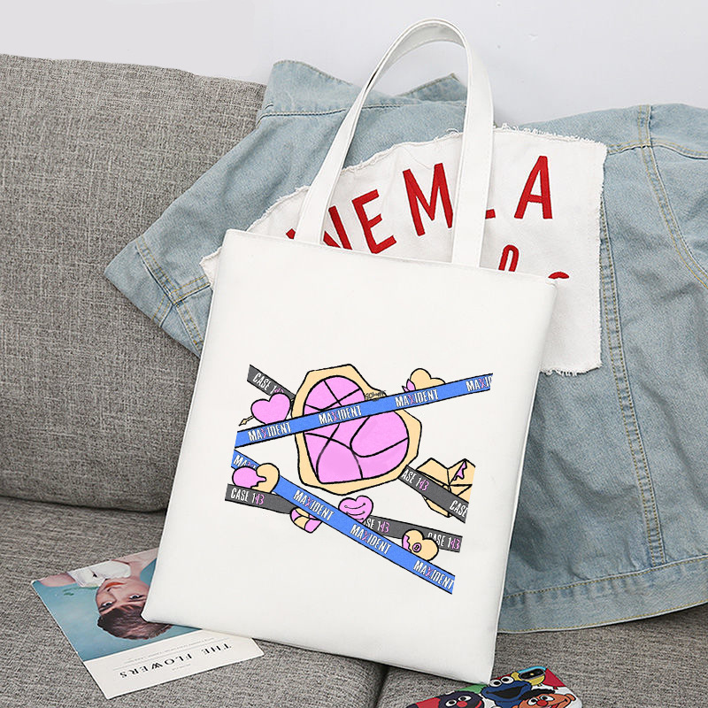 Niños calmados maxident periférico impreso lienzo bolso de hombro estudiante bolsa de compras portátil comercio exterior global