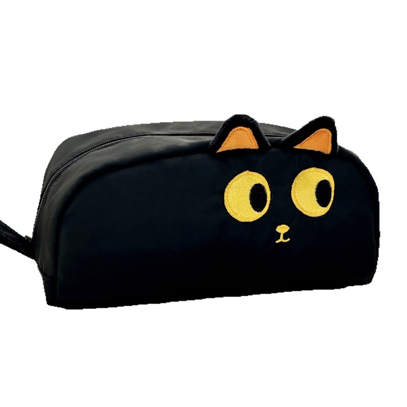 黒猫漫画鉛筆バッグイン立体カピバラ文具バッグ大容量シンプルな学生筆箱|undefined