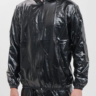 Long-Sleeved Sauna Suit Indoor Sports Fitness Body Shaping Black Body Control Sweating Sauna Suit Wholesale