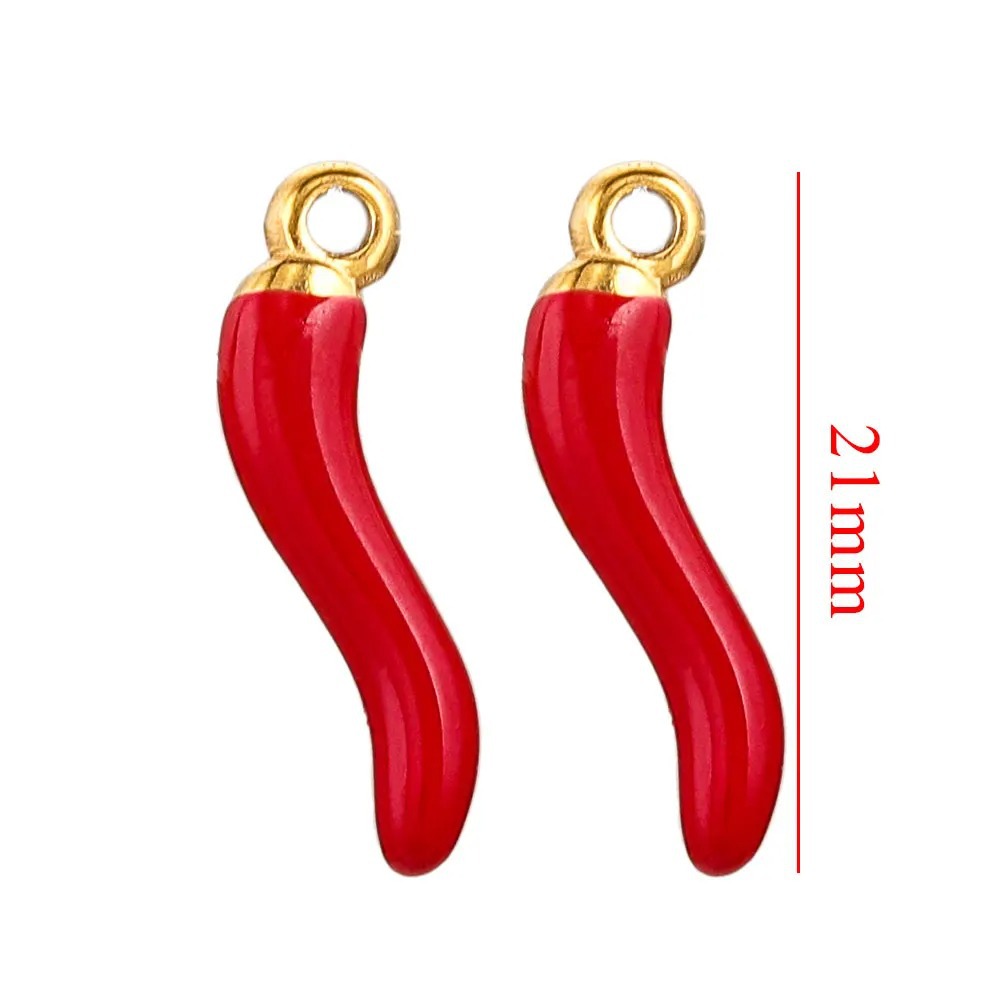 Pequeño colgante de pimienta de acero inoxidable pendientes de pimienta roja colgante de joyería europea y americana colgante didiy accesorios de joyería