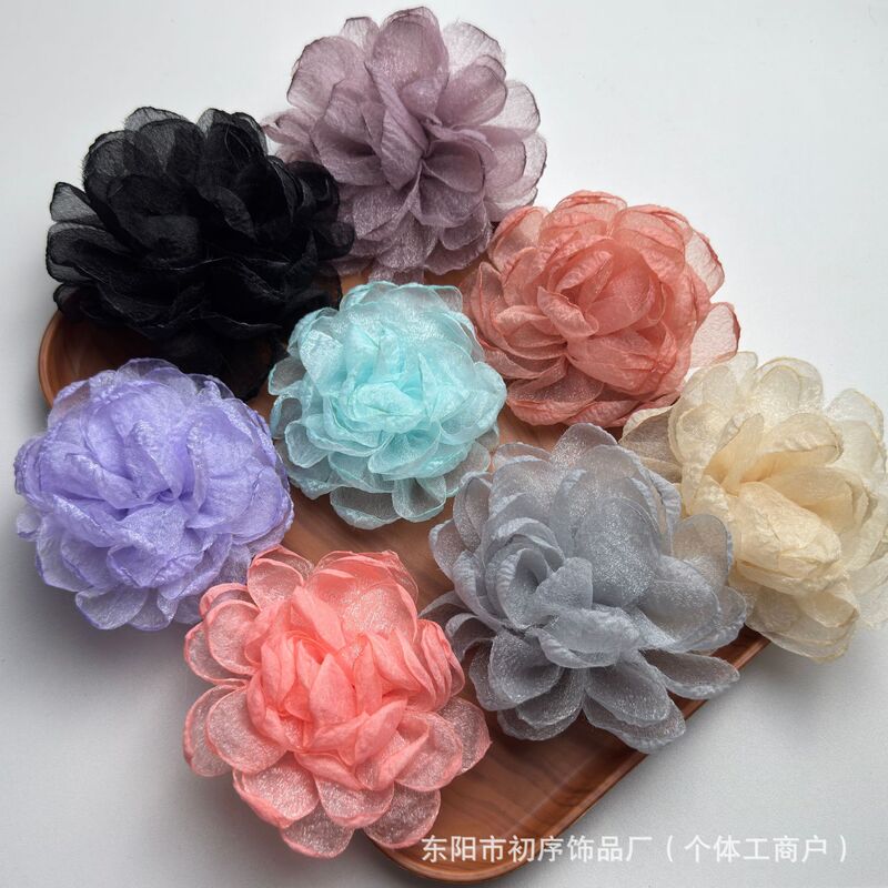 Candy-Colored Bubble Gauze with Burnt Edges, Handmade Cute and Fresh Flower Hair Clips, Hairpin Accessories, Clothing, Hats, Shoe Flowers, and Embellishments Candy-Colored Bubble Gauze with Burnt Edges, Handmade Cute and Fresh Flower Hair Clips, Hairpin Accessories, Clothing, Hats, Shoe Flowers, and Embellishments