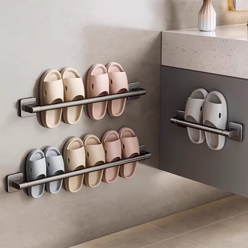 Bathroom Shoe Bracket Toilet Shelf for Slippers Punch-Free Toilet Wall-Mounted Rack Storage Rack Artifact
