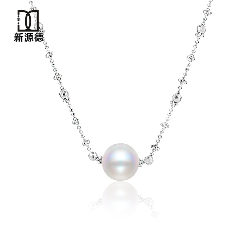 S925 Sterling Silver Shell Bead Necklace for Women, Niche Design, Light Luxury, High-End Clavicle Chain Silver Jewelry