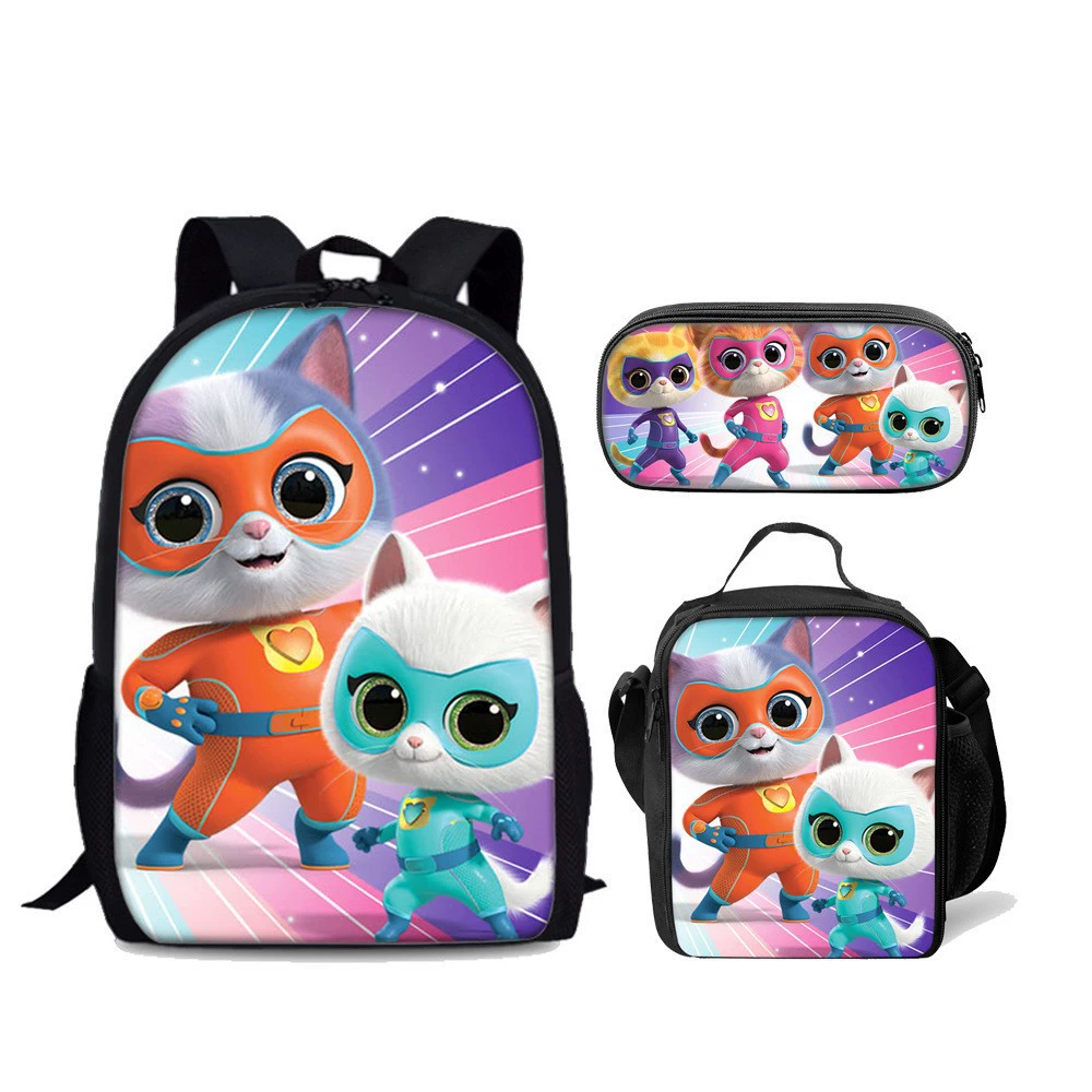 [跨境超级小猫战队 Superkitties小学生书包三件套动漫卡通背包]