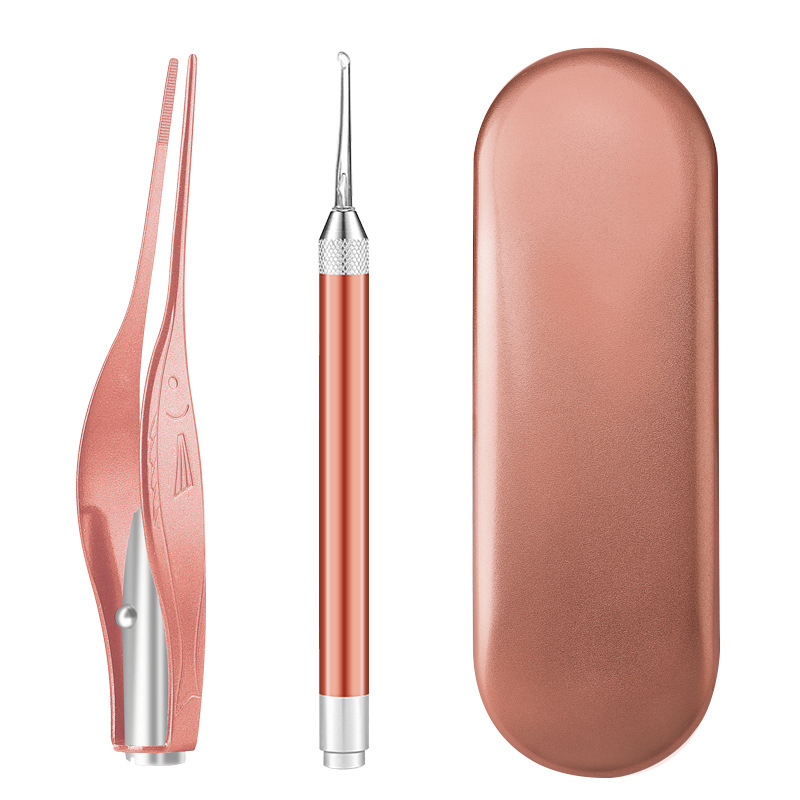 5ZV7 wholesale children's baby luminous ear picking spoon, visible ceramic ear picking tool, adult ear picking tweezers