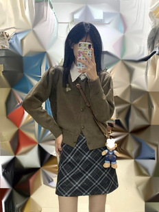 Plus size women's chubby girl skirt plaid skirt a-line skirt hip a-line short skirt autumn hip skirt fat sister