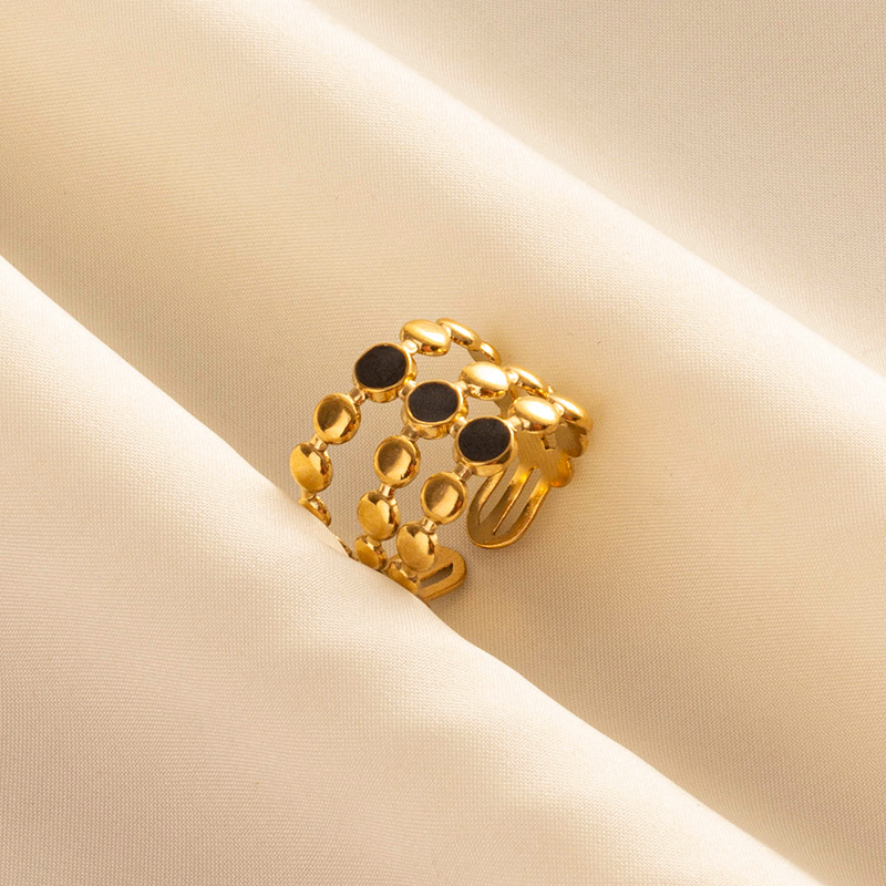 Open Rings Classification Ion Plating (IP) Real Gold Plated 18K Gold Geometric Round 304 Stainless Steel IG Style French Style Waterproof Non Tarnish Open Rings