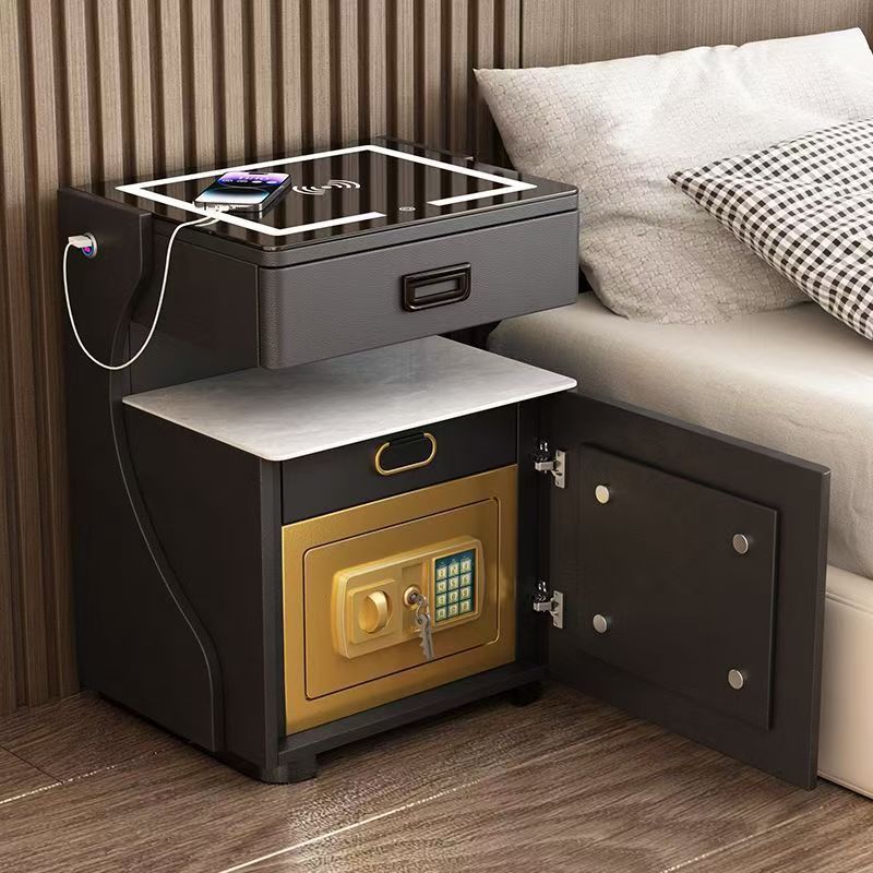 블랙 [안전모델] 삼색조명 + 무선충전 + USB