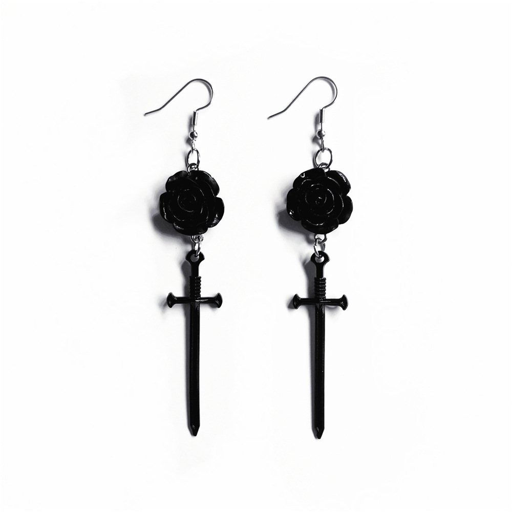 Cross, Flower, Butterfly Pattern 1 Pair Casual Retro Cross Flower Butterfly Plating Hollow Out Alloy Drop Earrings
