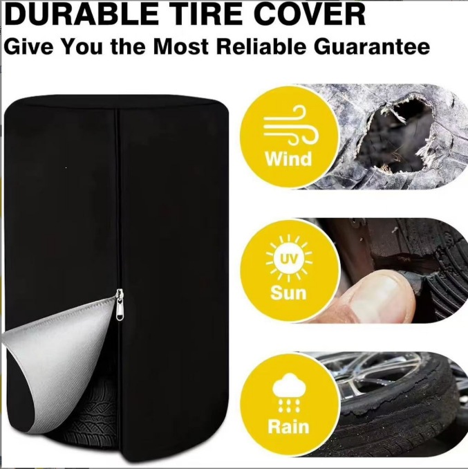 Cross-Border Car Tire Covers, Rainproof, Sunproof, Waterproof, 420D Oxford Cloth, 4-Pack, Thickened Tire Spare Tire Dust Cover