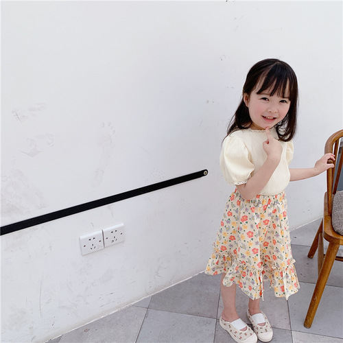 adbaby children's clothing 2024 summer new products girls Korean lace short-sleeved T-shirt bottoming shirt 20566
