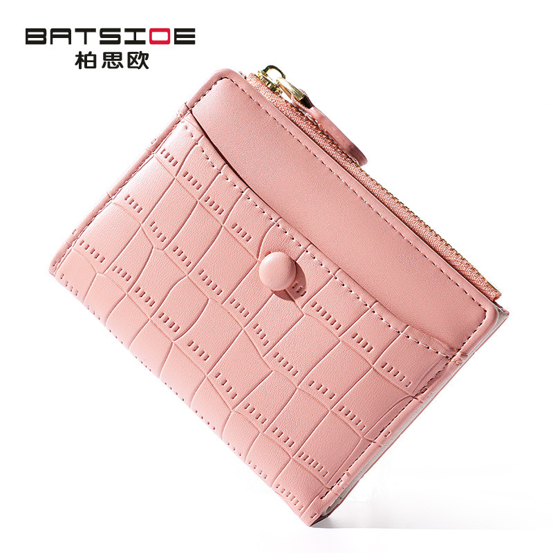 Bosiou new European and American retro stone pattern PU women's wallet cross-border Amazon multi-card position side zipper wallet