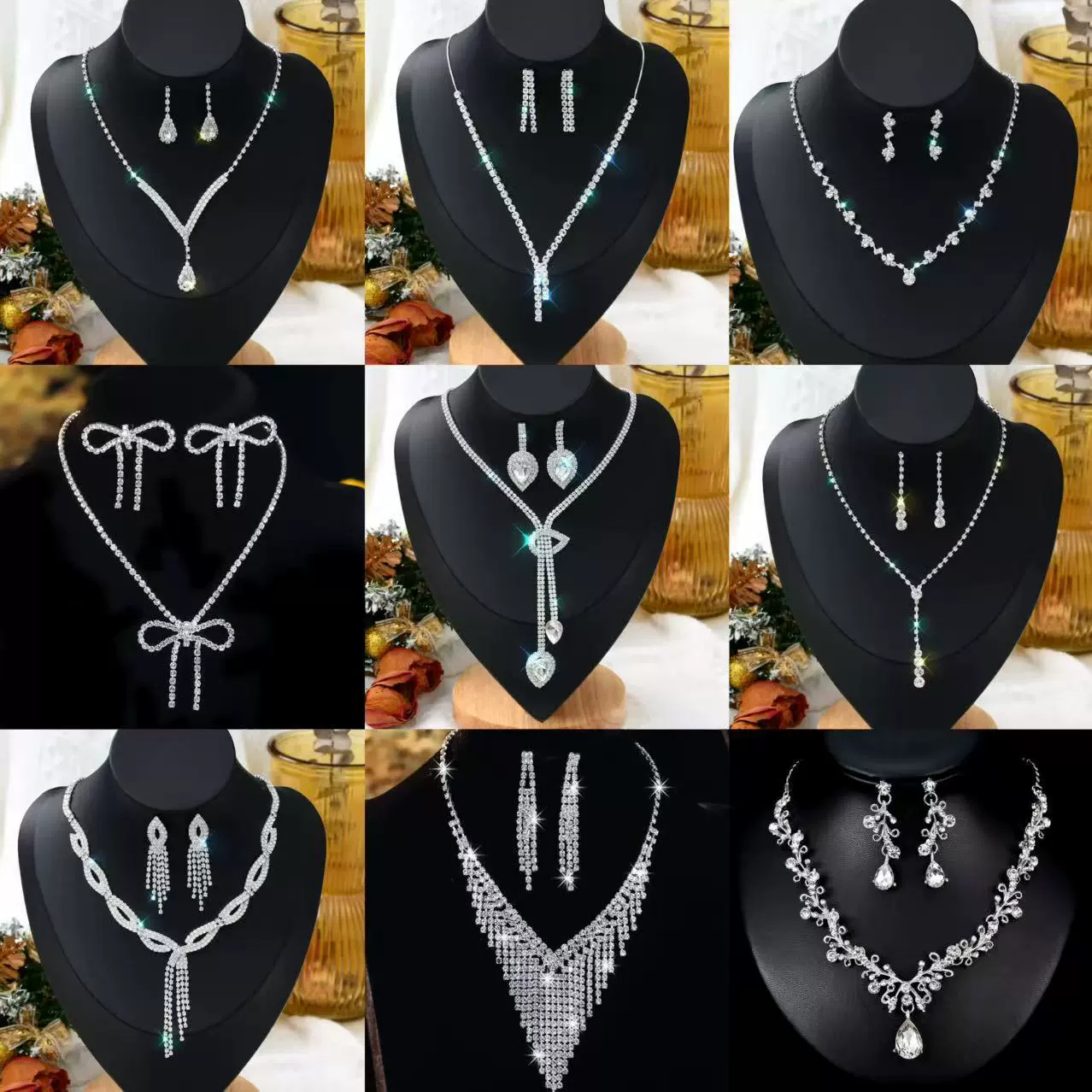 Европейский и американский трансграничный свадебный ожерелье Серьги набор для свадеб простой дикий великолепный