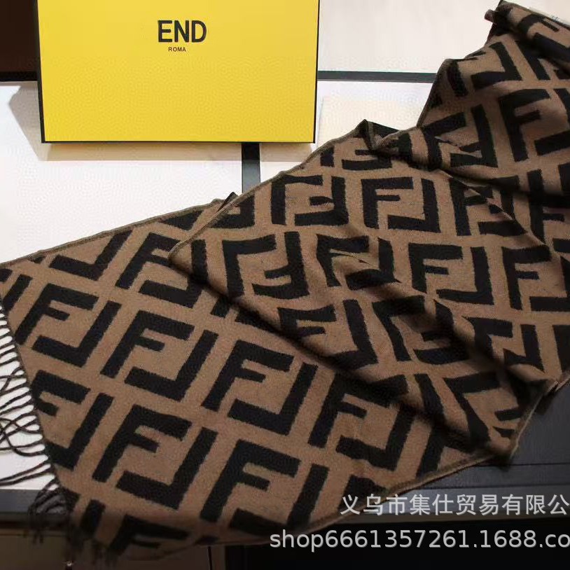F bufandas de letras mujeres invierno versátil red nuevo engrosado calentamiento imitación chal de cashmere coreano guapo