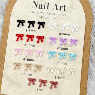 Mini Bow Nail Art Small Jewelry Wholesale All-match Three-dimensional Long and Short Ribbon Bow Diy Wear Armor Accessories