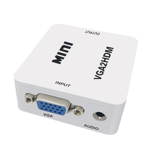 vga to hdmi 1080p high definition 3.5 audio headset laptop host display video converter