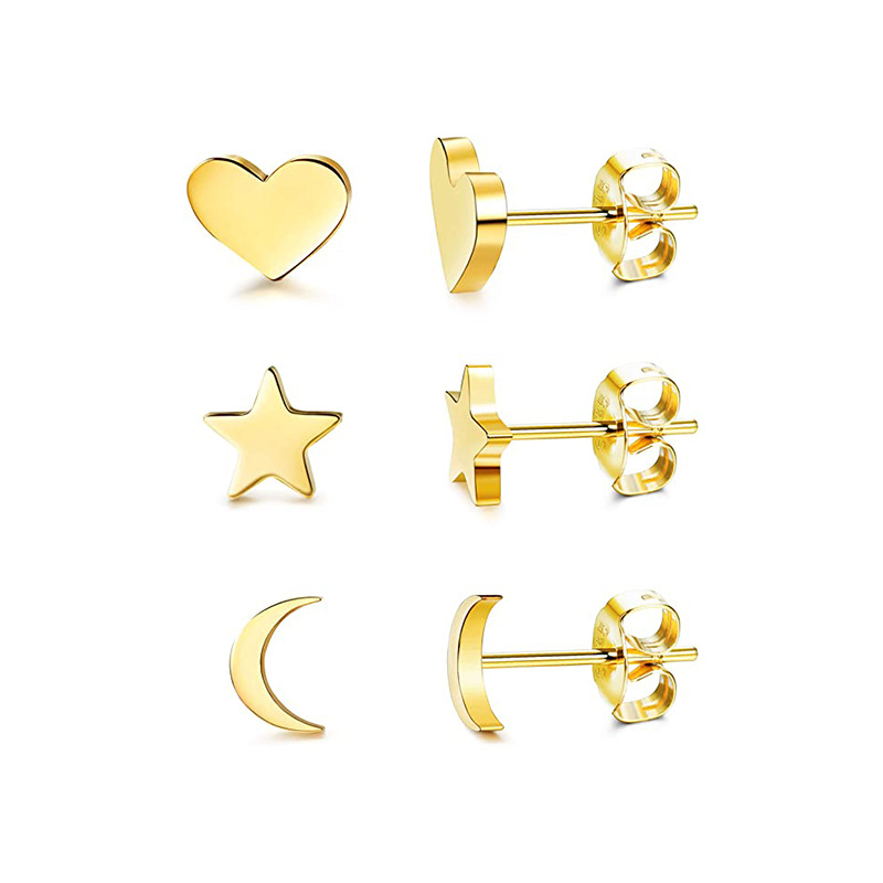 1 Set Simple Style Geometric Sterling Silver Plating Ear Studs display picture 2