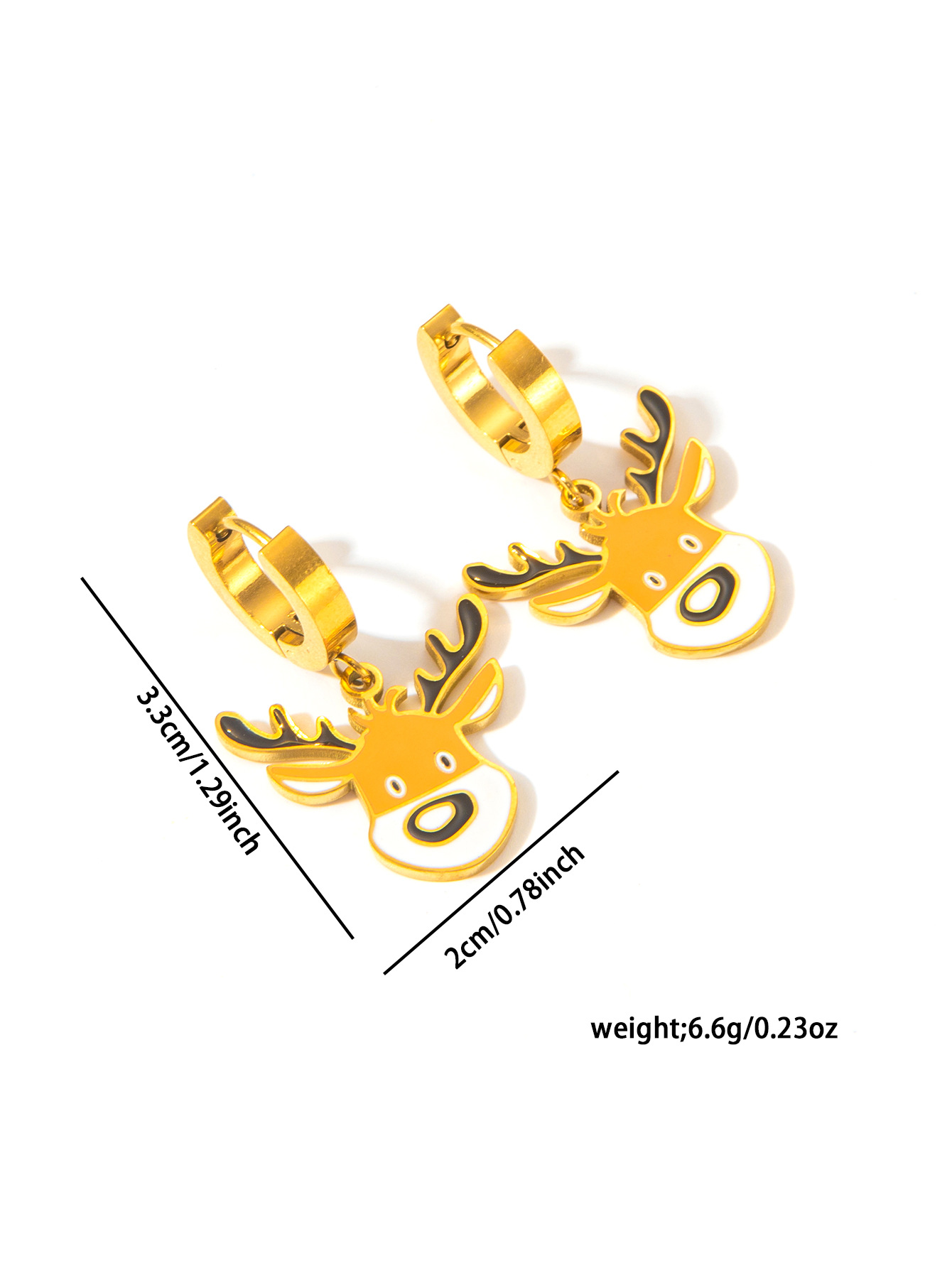 1 Pair Christmas Cute IG Style Christmas Tree Santa Claus Elk Enamel Titanium Steel Drop Earrings display picture 5