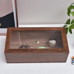 黒胡桃木アクセサリーケース収納ケースロック付きプレゼントジュエリー実木手飾りケース多格家庭用ジュエリーケース