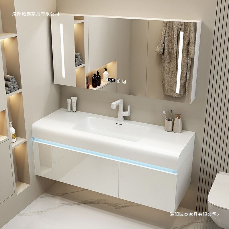 Washbasin Countertop Integrated Bathroom Cabinet Ceramic Integrated Basin Bathroom Vanity Sink Washbasin Cabinet Bathroom Cabinet