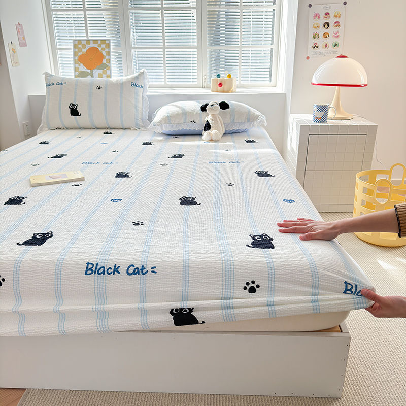 Fitted Sheets, Bed Sheets, Bed Covers, Protective Covers, Bubble Gauze Bedspreads, Mattress Covers, Student Dormitory Thin Mattress Covers, Brown Mattress Covers