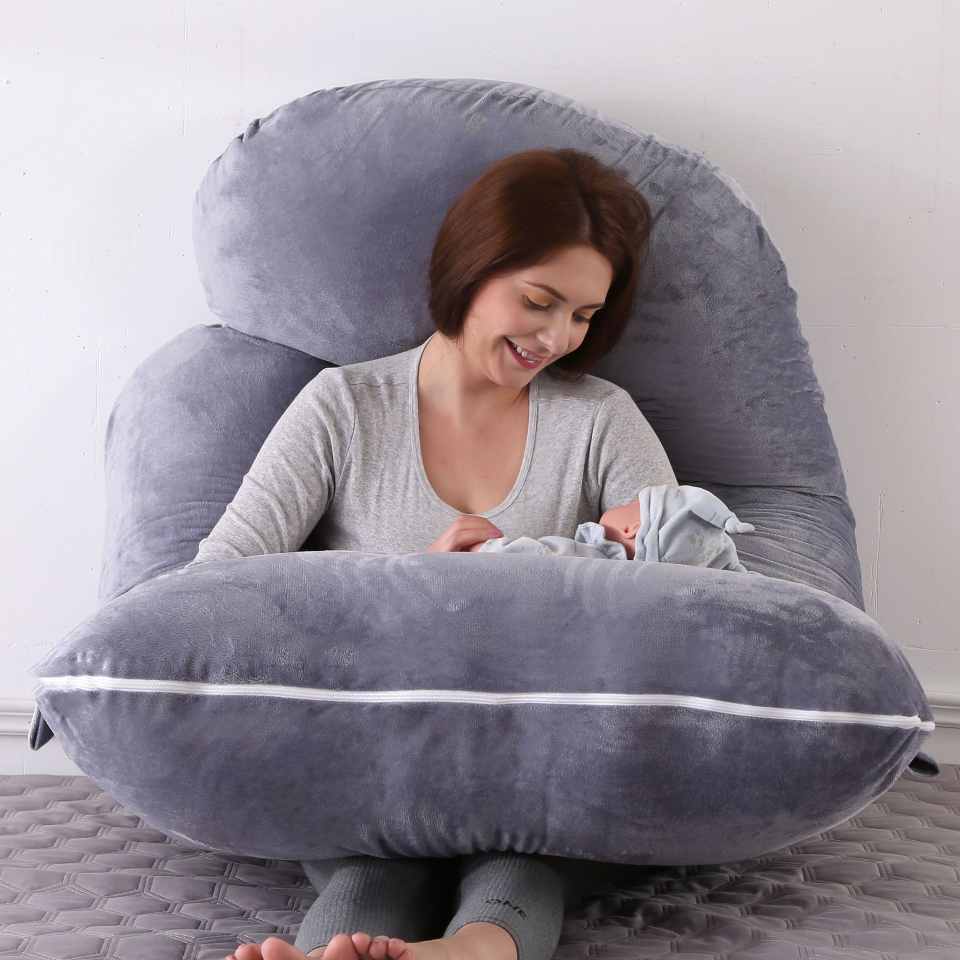 Almohada de maternidad lado dormitorio de algodón extraíble y lavable almohada de soporte de cintura en forma de G grande transfronteriza FÁBRICA DE Amazon almohada de maternidad al por mayor