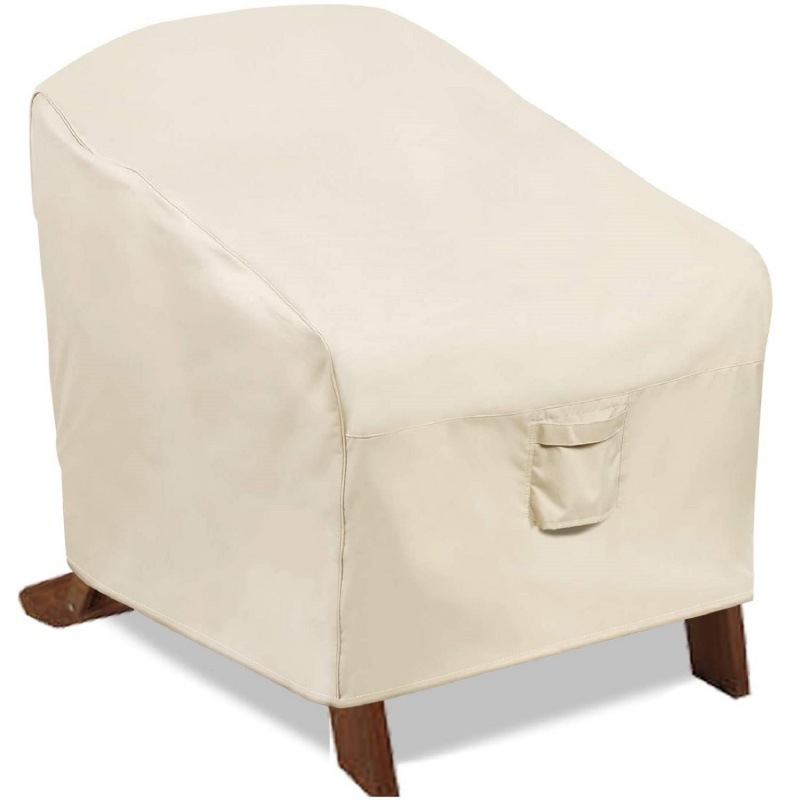 米色防水露台椅套耐用户外草坪露台家具罩带通风孔和把手椅子罩