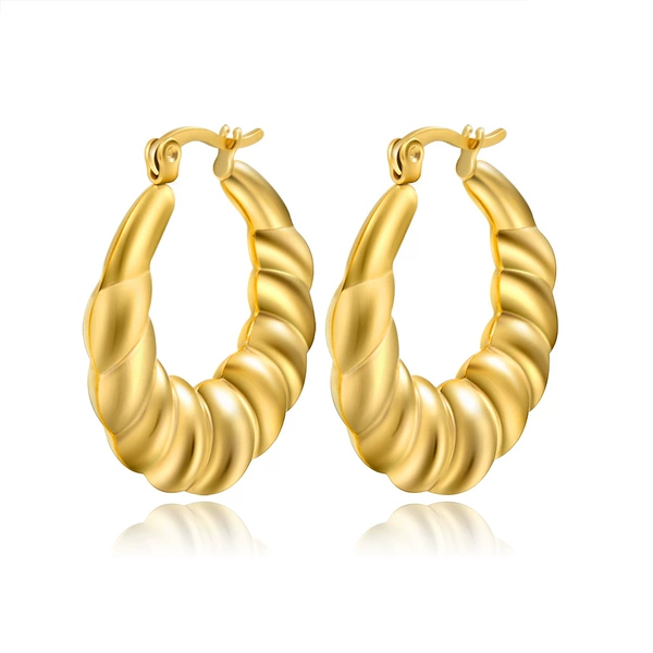 Plum blossom hollow earrings gold-colored MS-242