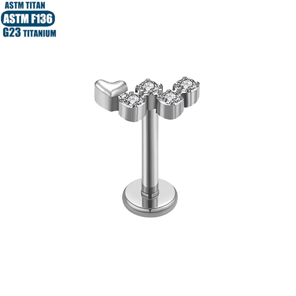 Pointed titanium steel lip stud product view